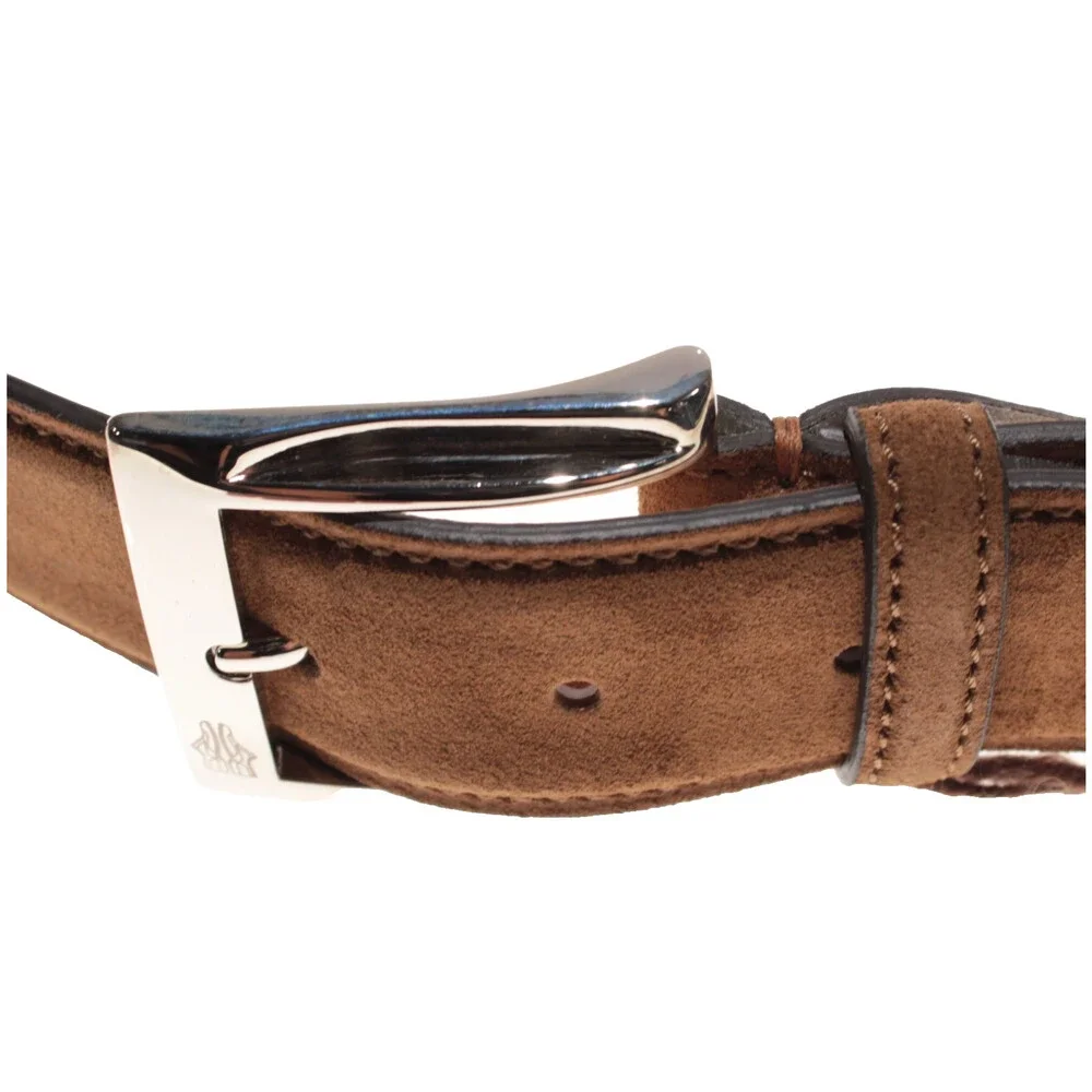 Di Bianco NWT Cut to Size Dress Belt In Solid Brown Suede Leather One Size